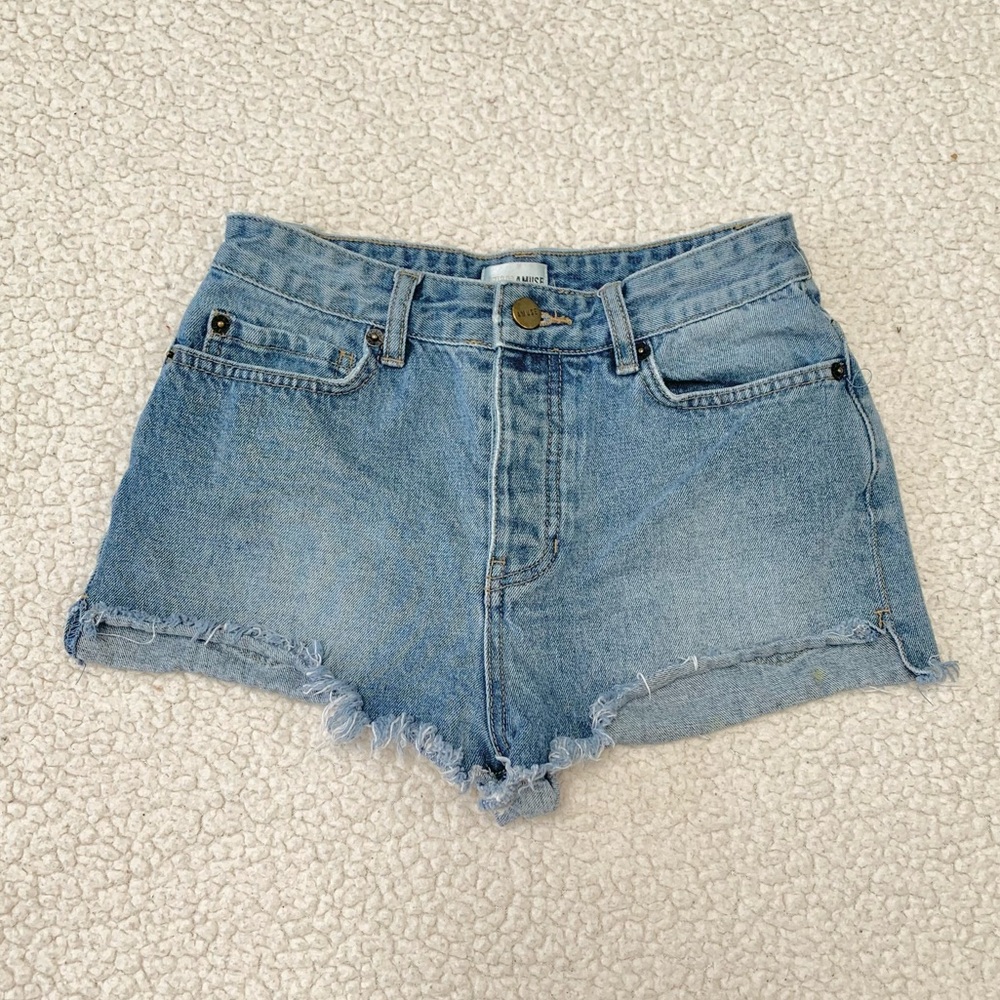Amuse Society Button Fly Cut Off Shorts